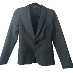 Emporio Armani Women’s Blazers Fitted Made In Italy Size 36/2 Black Dotted E13